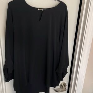 Black blouse with a flow cut